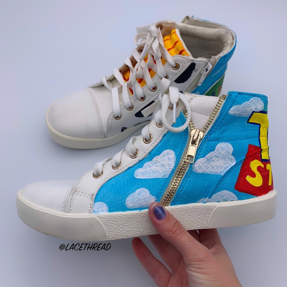 Hand Painted Toy Story Disney High Top Custom Shoe